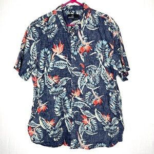 Molokai Surf Co Reverse Print Bird Of Paradise Hawaiian Shirt Short Sleeve Luau